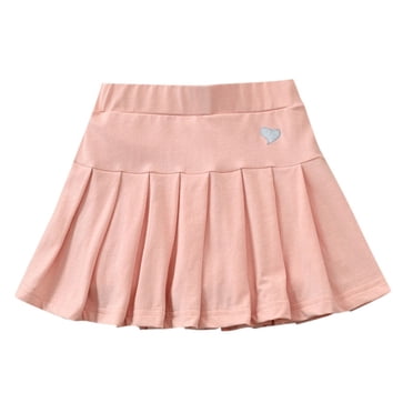 GDREDA Girl's Summer Dresses Girls Pleated Skirt School Skirt Mini Skirt Pleated Cheer Skirt Casual Skater Skirt Pink,4-5 Years