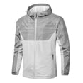 thumbnail image 1 of Cameland Mens Thin Lightweight Jackets Spring Fall Windproof Waterproof Coat Drawstring Hooded Bomber Jacket Outerwear, 1 of 8