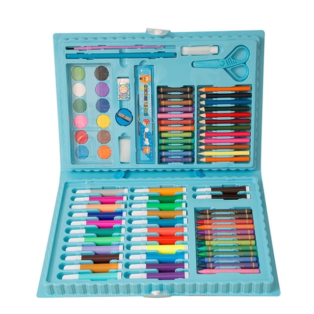 86/150Pcs/Set Drawing Tool Kit with Box Painting Brush Art Marker Water Color Pen Crayon Kids Gift Pink 150pcs