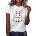 thumbnail image 2 of Weiqiqre Women Clothing Happy Easter T Shirt Easter Bunny Shirt Cute Rabbit Graphic Tee Gift Spring Tees Tops, 2 of 4