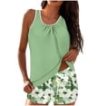 thumbnail image 2 of Frostluinai Womens Tankini Bathing Suits Tummy Control Swimsuits Two Piece Sets Solid Swim Tank Tops with Flora Boyshorts Boho Tankini Sets, 2 of 6