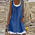 thumbnail image 1 of zanvin Robes d'Été pour Femmes Hauts pour Femmes Manches Courtes Fente Latérale T-Shirt Décontracté Robe Courte de Fête WH/L, 1 of 4