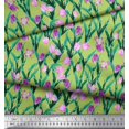 thumbnail image 3 of Soimoi Rayon Fabric Leaves & Tulip Floral Print Fabric by Yard 56 Inch Wide, 3 of 3