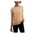 thumbnail image 4 of Alfani Womens Metallic Blend Pinstripe Pullover Sweater Brown M, 4 of 5