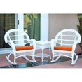thumbnail image 2 of Jeco Ensemble de Conversation en Osier 3 Pcs Blanc avec Coussins Orange, 2 of 2