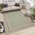 thumbnail image 1 of Casavani Tapis de Sol Tissé à la Main Imprimé au Bloc, Vert 12x18 Pieds, 1 of 6