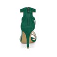 thumbnail image 2 of BLISSFUL STEP Women Zipper Ankle Strap Stiletto Heel Sandals Emerald Green 6, 2 of 7