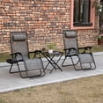 thumbnail image 2 of Outsunny Zero Gravity Chair Set with Folding Table & Cup Holder Trays Grey, 2 of 10