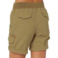 thumbnail image 2 of Innerwin Shorts Été Décontractés Cargo pour Femmes Short de Travail Extensible Lin Kaki Foncé S, 2 of 7