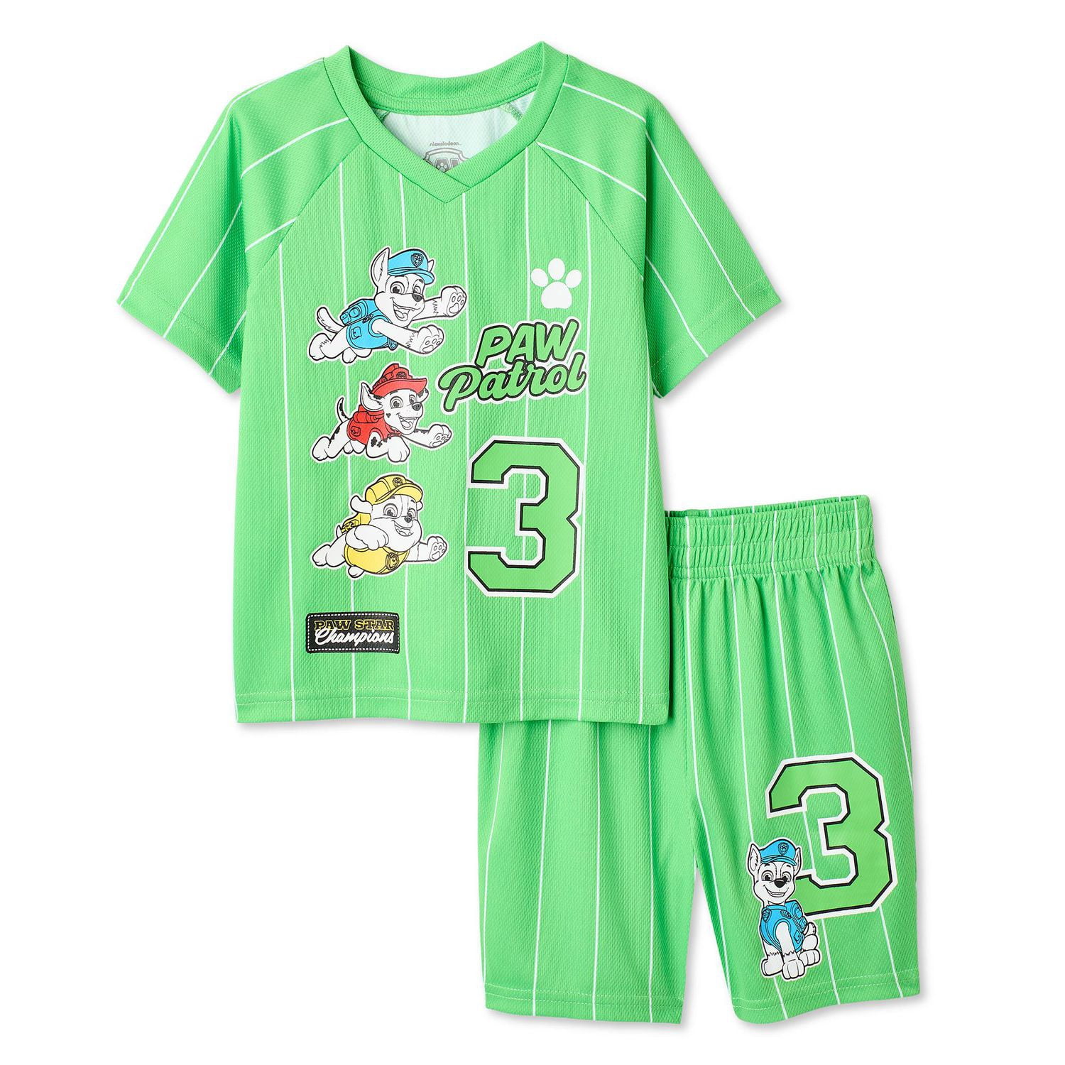 Nickelodeon Toddler Boys' Two Piece Paw Patrol Raglan T-Shirt Set