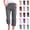 Pantalons Da-Beigecapri pour Femmes, variante sur QATAINLAV Pantalon Capri pour Femmes Été Décontracté Coton Lin Taille Haute Élastique à Cordon Pantalon Court de Plage avec Poches Bleu Ciel m Offres Éclair