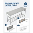 thumbnail image 1 of Kojooin Table Pliante Commerciale en Acier Inoxydable avec Tablette Inférieure, Table de Travail de Préparation de Cuisine Robuste, 1 of 7