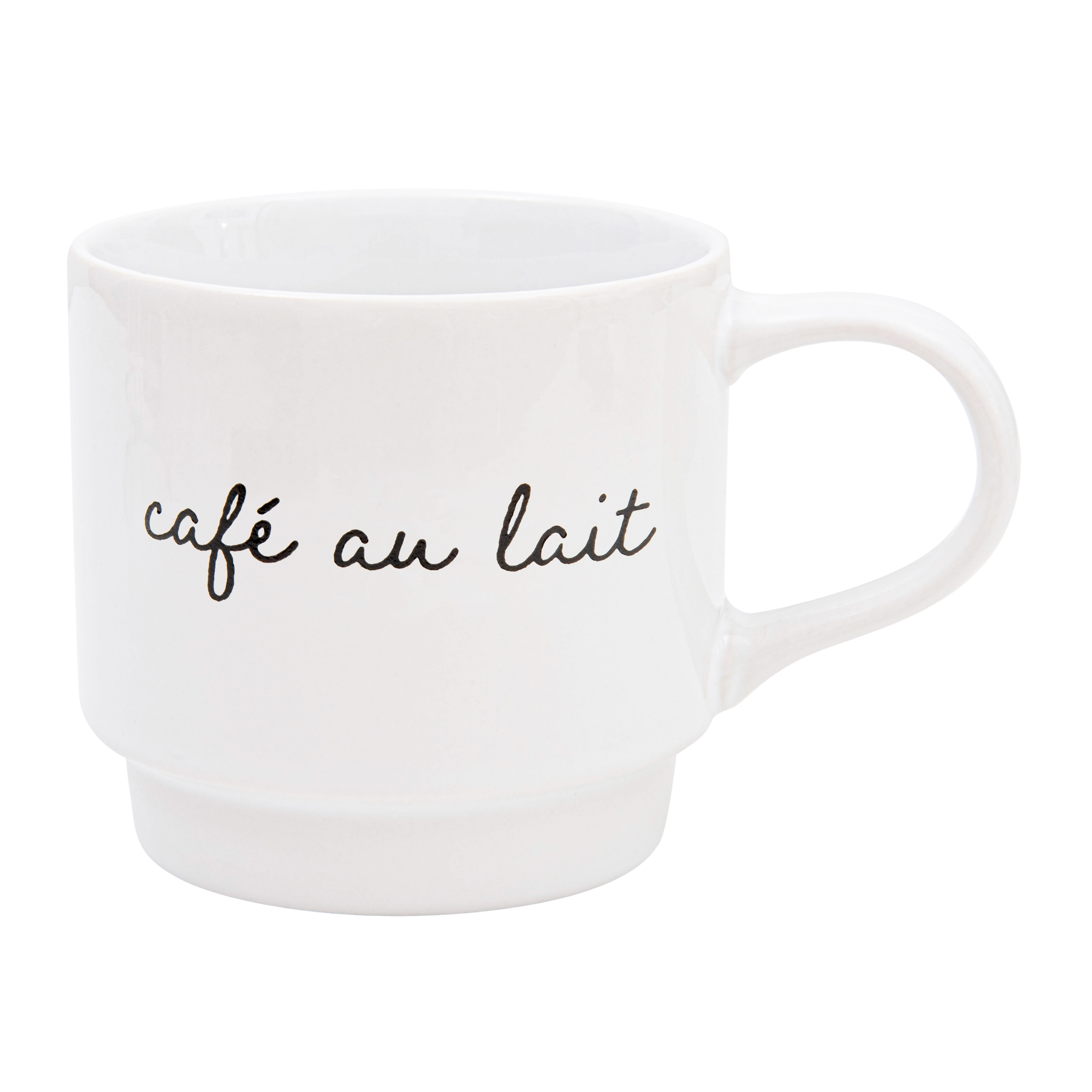 HomeTrends Mugs Empilable Emsemble 4 pièces avec Support en métal argenté