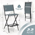 thumbnail image 3 of Gymax Tabourets de Bar Pliants - Ensemble de 2, Bleu, 3 of 7