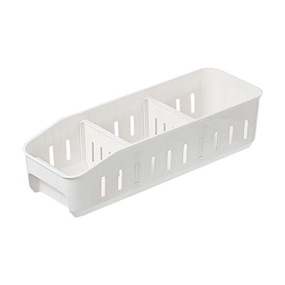 Plastic Food Storage Box Divided Refrigerator Pantry Organizer Modular Stacking Container for Freezer Kitchen Food Storage,Kitchen Organizer,White,1PC
