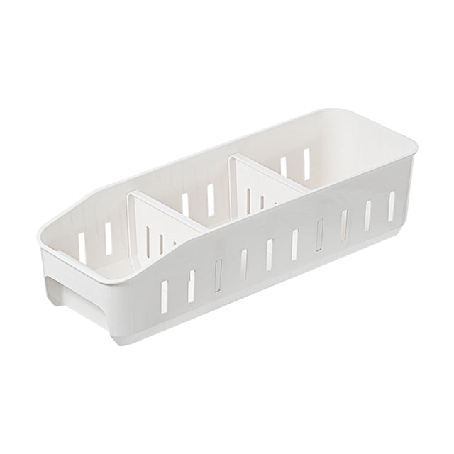 Plastic Food Storage Box Divided Refrigerator Pantry Organizer Modular Stacking Container for Freezer Kitchen Food Storage,Kitchen Organizer,White,1PC