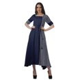 thumbnail image 1 of Moomaya Robe Midi en Viscose à Manches Courtes Imprimée Style Santoon à Taille à Cordon pour Femmes, 1 of 4