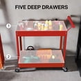thumbnail image 4 of DURHAND 2 Tier Rolling Tool Cart for Garage Mechanics Warehouse 330lbs, 4 of 10