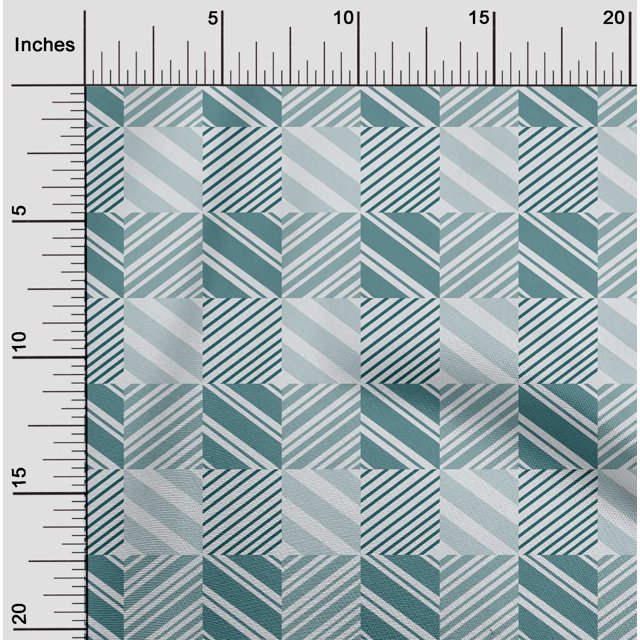 oneOone Cotton Silk Fabric Stripe Geometric Print Fabric BTY 42 Inch Wide