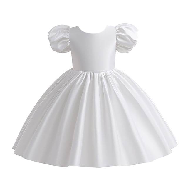 Baby Girls Spring Summer Ruffle Sleeveless Princess Dress - Polyester Viscose Blend, Solid Color, Suitable for Daily/Photography