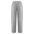 thumbnail image 4 of RKSTN Womns Pants Casual Solid Color Pockets Buttons Elastic Waist Comfortable Straight Pants Lightweight Soft Workout Pants, 4 of 5