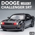 thumbnail image 2 of 1:32 Simulation Challenger Hellcat SRT Red Eye Classics Alloy Cars Toy Diecasts Vehicles Metal Model Car Decoration Kid Gift Boy,black, 2 of 9