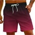 thumbnail image 2 of Meichang Mens Gradient Swim Trunks Summer 5 Inch Quick Drying Swimming Shorts Casual Elastic Waist Surfing Boardshorts Lightweight Drawstring Bathing Suits with Pockets Watermelon Red M, 2 of 9
