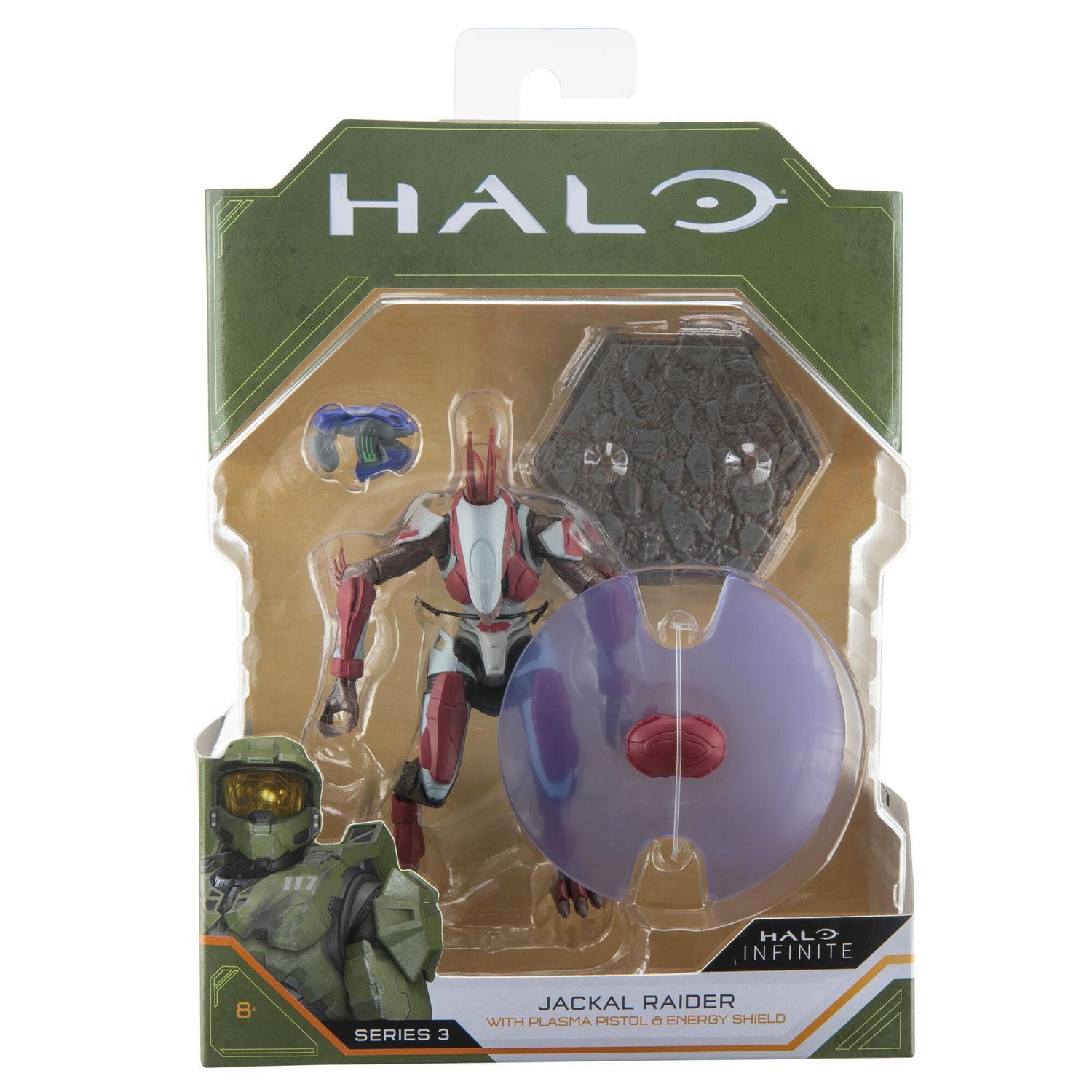 Figurine Halo - Jackal Raider avec pistolet à plasma et bouclier d'énergie