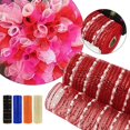 thumbnail image 4 of DIY Ribbon Bows Deco Mesh 10 Yards Gold Wire Mesh Ribbons Xmas Gift Wrapping Net, 4 of 4