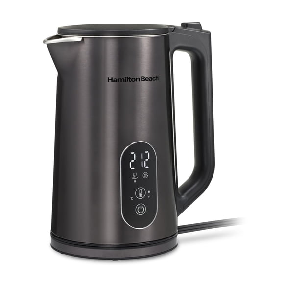 Hamilton Beach Digital Temperature Control Electric Tea Kettle, Hot Water Boiler & Heater 1.7L, 5 Preset Modes + Keep Warm, Fast Boil 1500 Watts, BPA