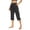 Dark Gray-1, variant on Bocqde Women's Plus Size Capri Pants Solid Elastic Waist Pocket Cropped Pants Summer Fashion Casual Stretchy Pants,Ladies Capris