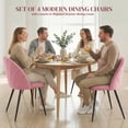 thumbnail image 4 of HOMCOM Dining Chairs Set of 4 Kitchen Chairs with Metal Legs Pink, 4 of 10