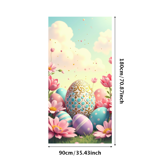 Cute Cartoon Rabbit Floral Decoration Spring Theme Backdrop Banner Birthday Party Supplies Photography Props Easter Wall Hanging Backdrop