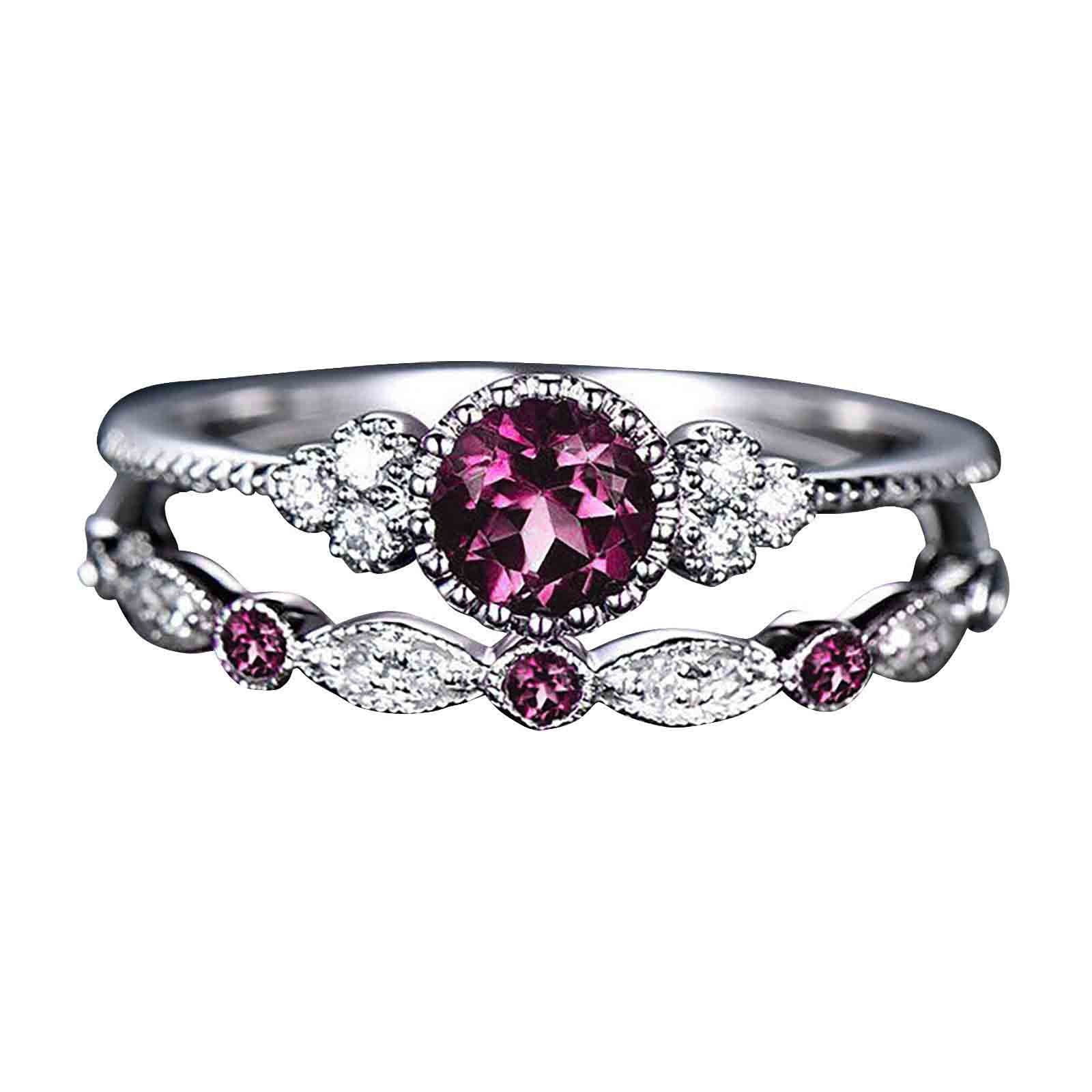 FcBaudy Bague en Diamant en Acier Inoxydable Incrustée de Diamant pour Drainage du Métabolisme Ring Ring Ring