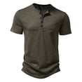 thumbnail image 1 of vdgthytj Short Sleeve T-Shirts for Men Button up Round Neck Slim Muscle Tees Lightweight Breathable Athletic Gym Shirts, 1 of 9