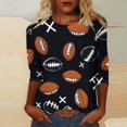 thumbnail image 2 of QATAINLAV Chemise à Manches 3/4 pour Femmes Décontractée Grande Taille Tuniques Hauts 2025 Jour de Match T-Shirts Graphiques Chemises Coupe Ample Col Rond Chandail Blouse Soldes du Jour Multicolore TTTTG, 2 of 6
