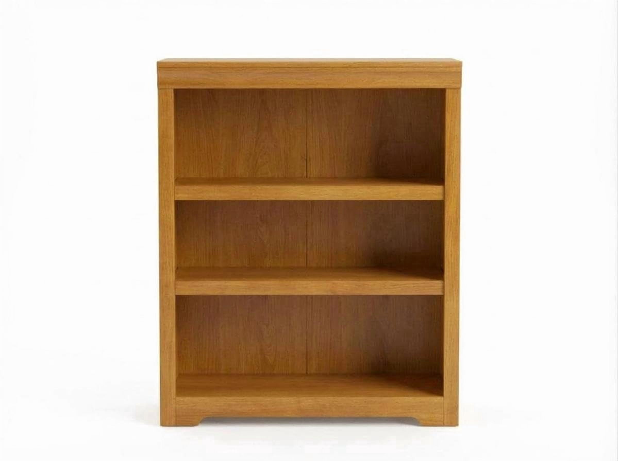 3-Tier Rustic Brown Wooden Bookshelf - Adjustable Wide Bookcase with Open Shelves, Anti-Tip & Anti-Slip, Tall Display Storage for Home Office, Living Room