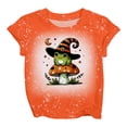 thumbnail image 4 of GDREDA Mignon Halloween T-Shirt à Manches Courtes Imprimé pour Filles Haut Décontracté à Col Rond pour les Festivités d'Automne Jaune Pâle, 8-9 Ans, 4 of 4