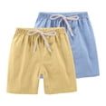 thumbnail image 1 of Under 25,2PC Kids Shorts, Solid Casual Sports, Drawstring, Summer, Kids' Outfit, Quick Dry, Comfortable Fit Classy and Comfortable|100%Polyester,Army Green,Sopatenor, 1 of 8