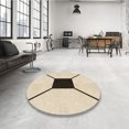 thumbnail image 4 of Ahgly Company Tapis d'Intérieur Lavable à la Machine, Carré, Transitionnel, Beige Blé, Tapis de Zone, 7 Pieds Carré, 4 of 7