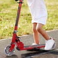 thumbnail image 3 of Costway Red Folding Aluminum 2 Wheel Kids Kick Scooter Adjustable Height LED Light Up, 3 of 10