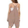 thumbnail image 3 of Penkiiy Combishort d'Été Sans Manches à Rayures Décontracté pour Filles avec Poches 9 Ans Beige, 3 of 6