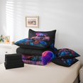 thumbnail image 4 of Skull Comforter Set Gothic Skeleton Bone 7 Pieces Bedding Set,Extoic Blue Rose Floral Bed In A Bag for Adults Woman Men Goth Skull Queen Sheet Set With Comforter, 4 of 5