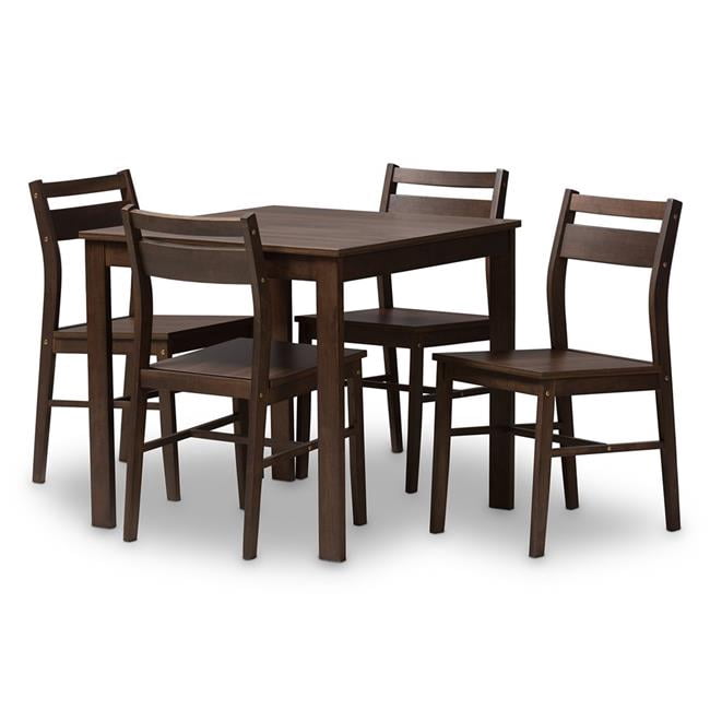Wholesale Interiors Lovy Dining Set Baxton Studio Lovy Modern & Contemporary Dining Set, Walnut - 5 Piece