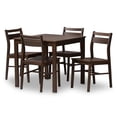 thumbnail image 1 of Wholesale Interiors Lovy Dining Set Baxton Studio Lovy Modern & Contemporary Dining Set, Walnut - 5 Piece, 1 of 5