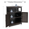 thumbnail image 4 of Costway Armoire de Rangement de Salle de Bain Armoire de Sol en Bois avec Double Porte à Persiennes Café, 4 of 10