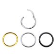thumbnail image 1 of Luxe Modz Hinged Nose Rings Hoop Clicker Eyebrow Septum Piercing Jewelry Gold PVD, Silver, Black, 1 of 6