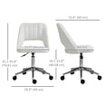 thumbnail image 3 of Vinsetto Armless Office Chair Swivel Computer Desk Chair, Cream White, 3 of 10