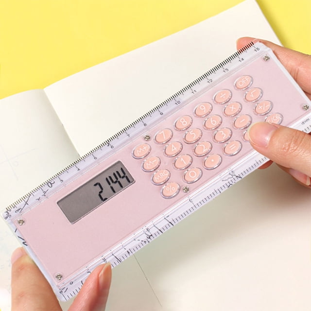 6 Inch Calculator Ruler with Basic Math Functions and Measuring Scale for School Office Home Use