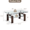 thumbnail image 2 of Costway Rectangle Glass Coffee Table Metal Legs End Table Livingroom Coffee, 2 of 10